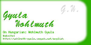 gyula wohlmuth business card